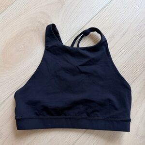 Black lululemon High Neck Sports Bra